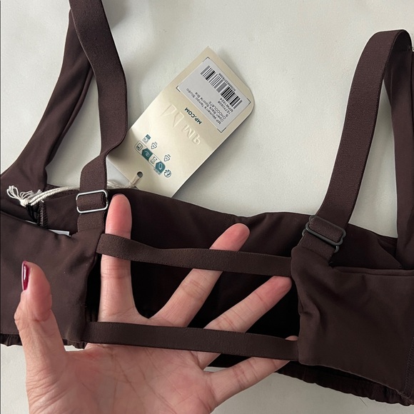 NWT MP Studio Open Back Sports Bra in Chocolate Brown Size Small - Picture 6 of 8